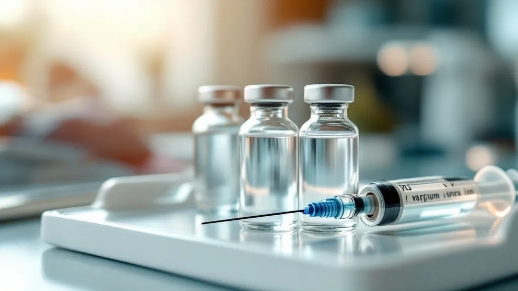 Peptide therapy vials and a reconstitution syringe at Rebuild Regen Medical Clinic, Lighthouse Point, FL