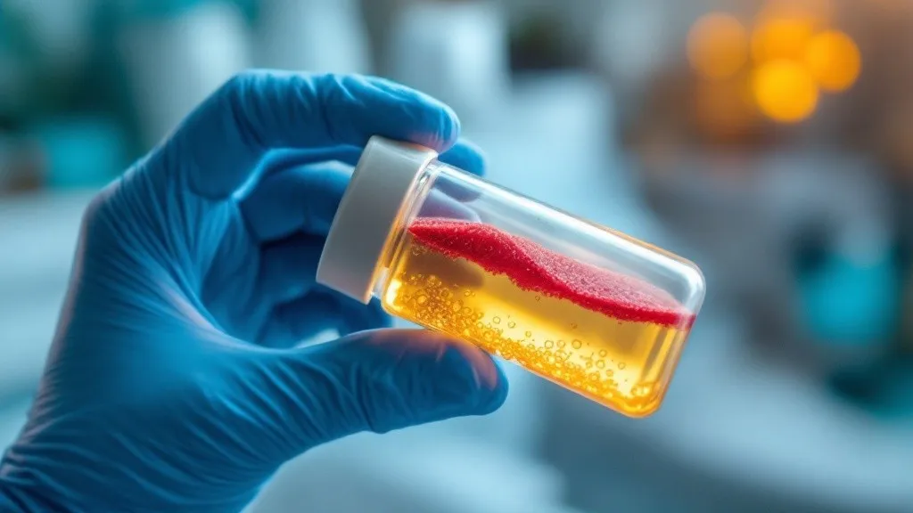 A centrifuge tube of platelet-rich plasma with the separated golden plasma layer at Rebuild Regen Medical Clinic, Lighthouse Point, FL